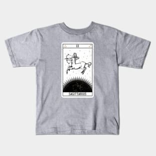 Sagittarius Distressed Goth Tarot Zodiac Sign Kids T-Shirt